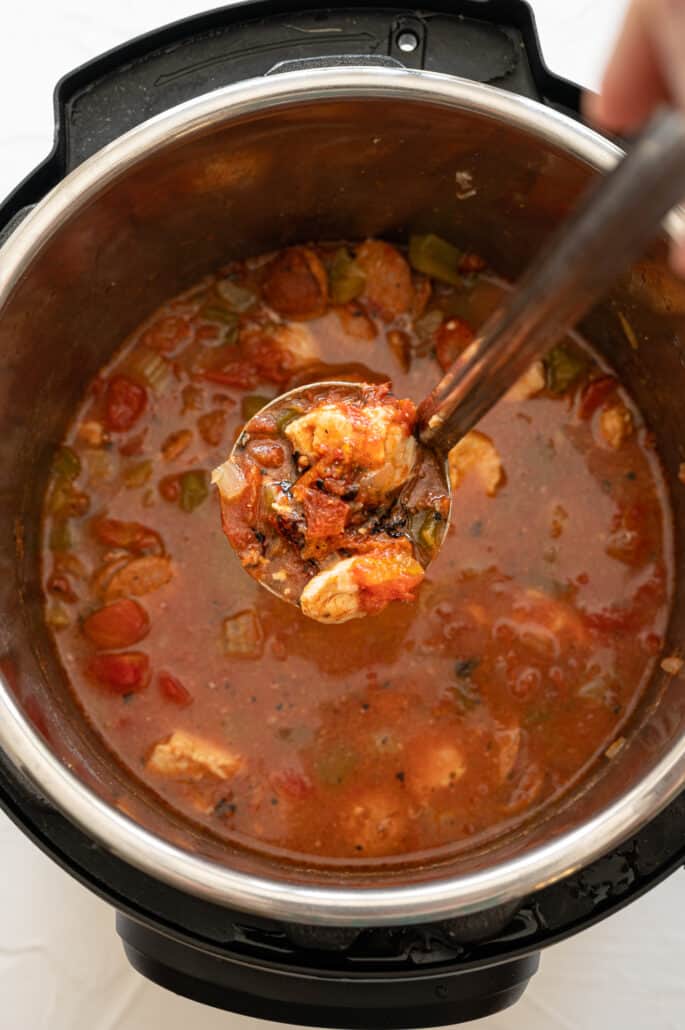 pressured cooked jambalaya in instant pot