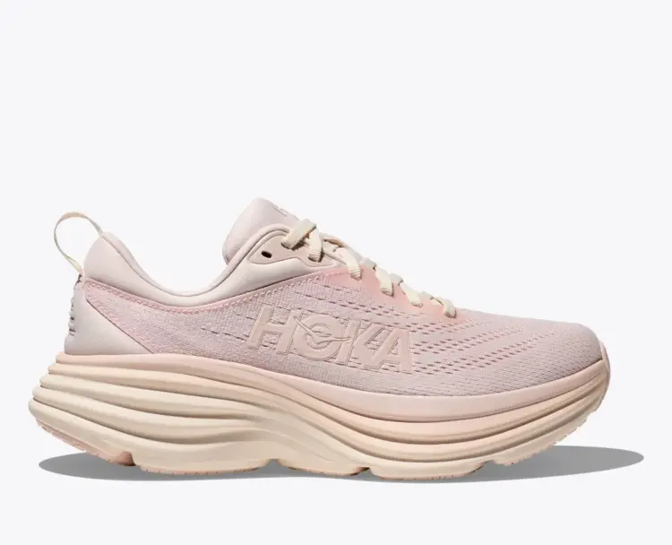 Light pink Hoka Shoes for teen girls.