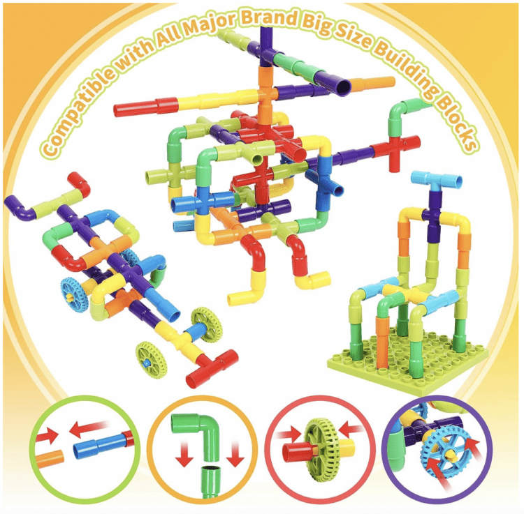 Stock photo of Tube Building blocks built in to several different things.