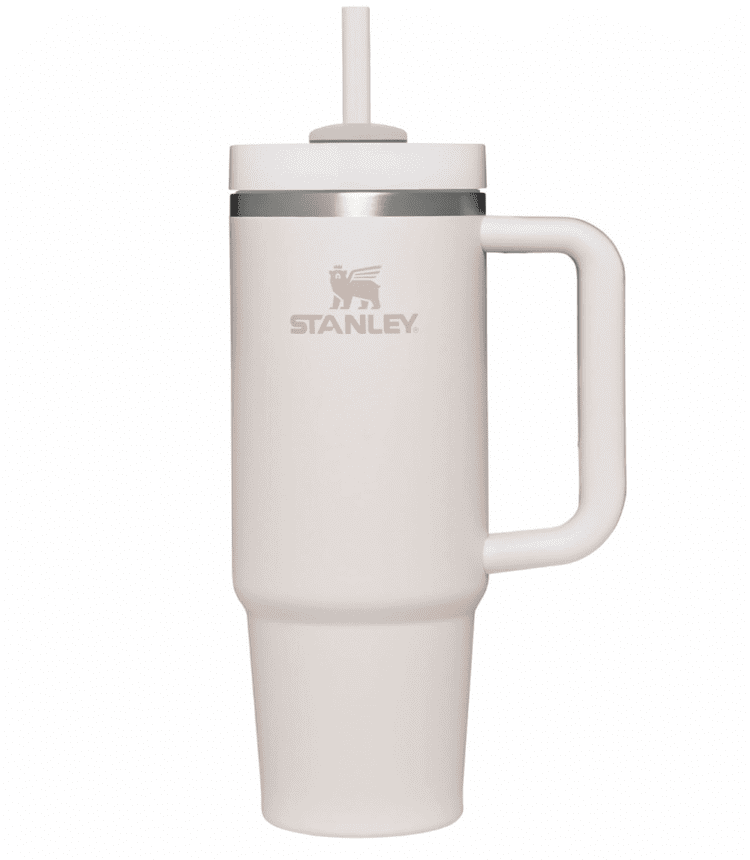 Stanley water tumbler with straw.