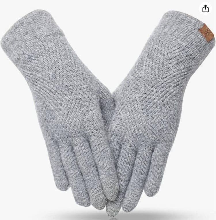 Two gray gloves.