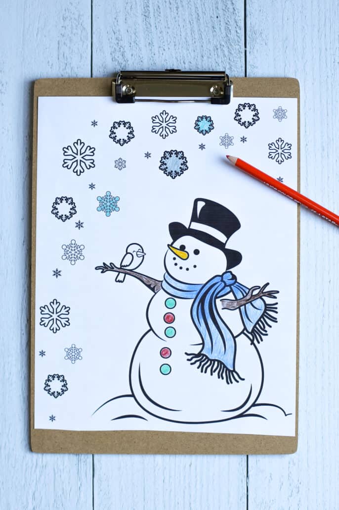 Snowman coloring page