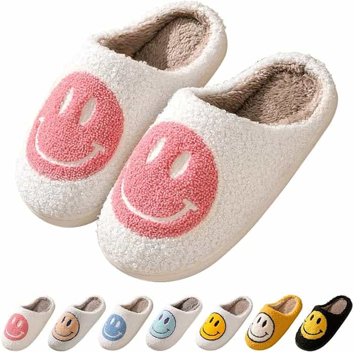 smiley slippers for tween girl.