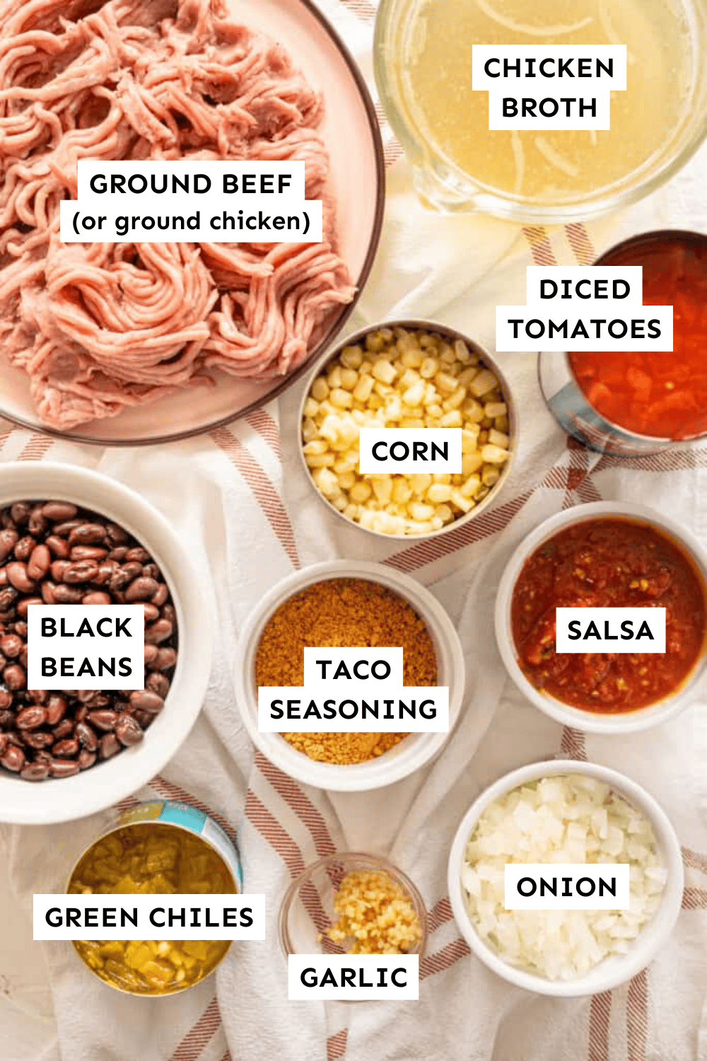 Ingredients for Instant Pot Taco Soup.