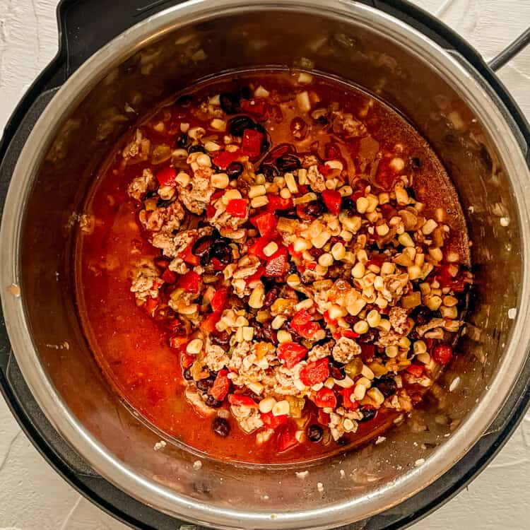 ingredients for taco soup in Instant Pot
