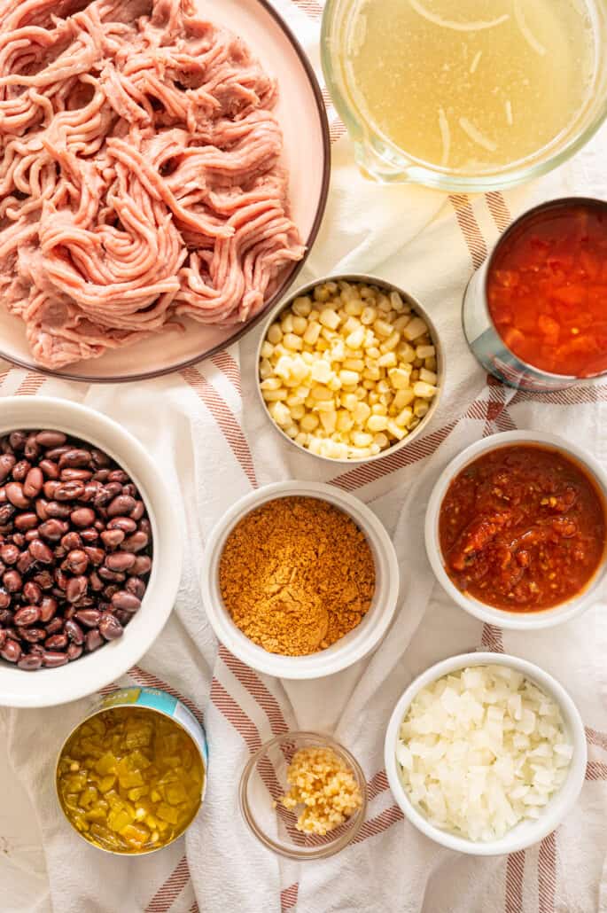 ingredients for taco soup recipe
