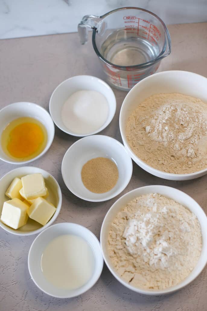 Ingredients in bread machine wheat rolls