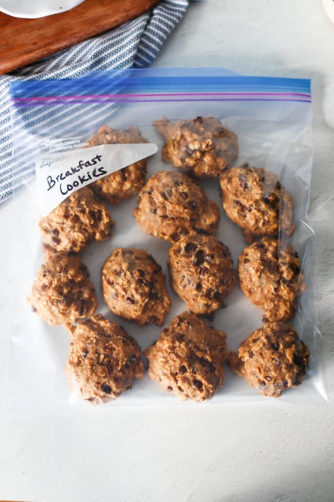 breakfast cookies in a freezer storage bag