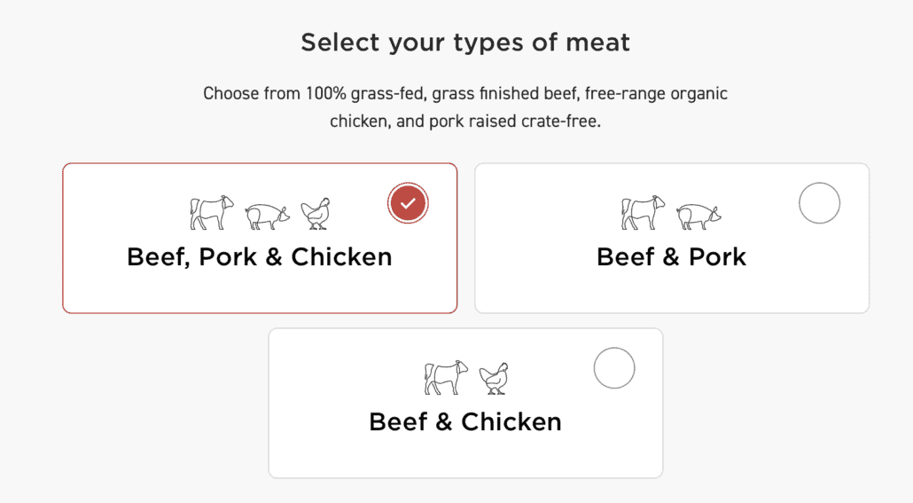 select your type of meat butcher box review