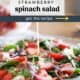 Strawberry Spinach Salad with Lemon Honey Dressing being drizzled over the top.