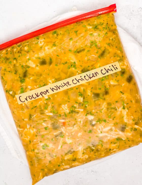 crockpot white chicken chili is a freezer bag