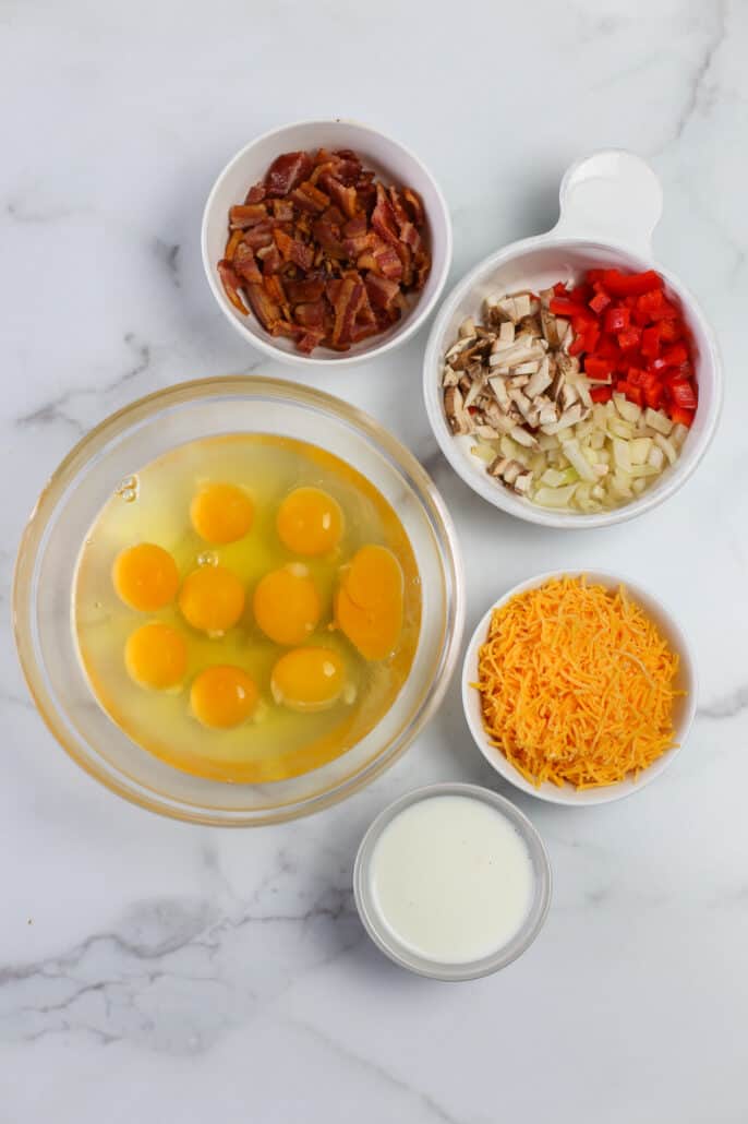 Ingredients for a baked omelette 