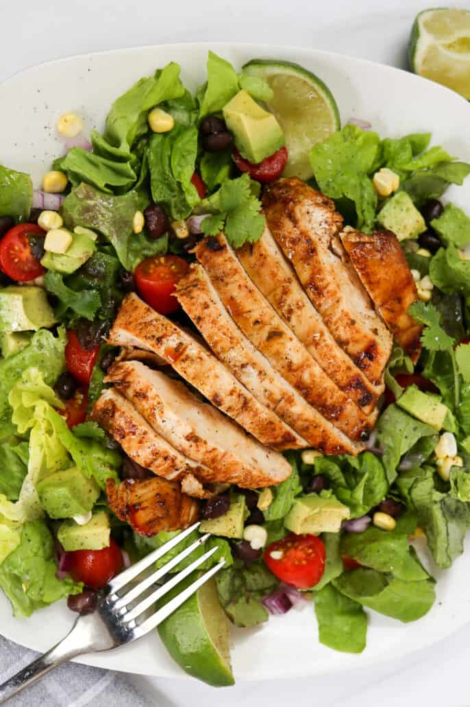 Southwest Chicken over a salad