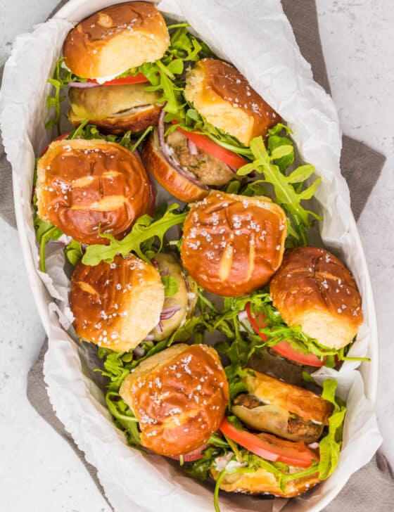 a platter full of air fryer turkey burgers