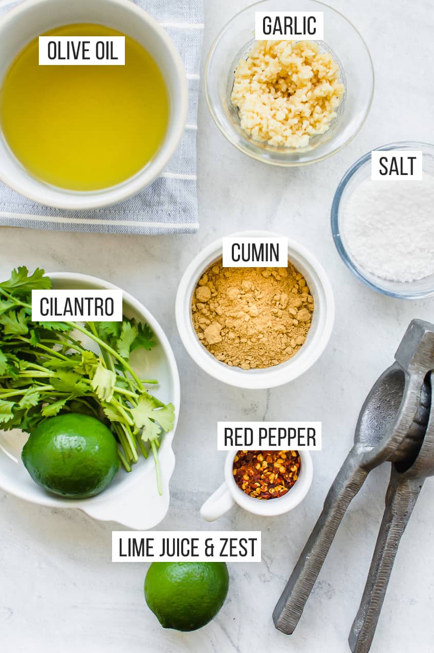cilantro lime chicken marinade ingredients labeled