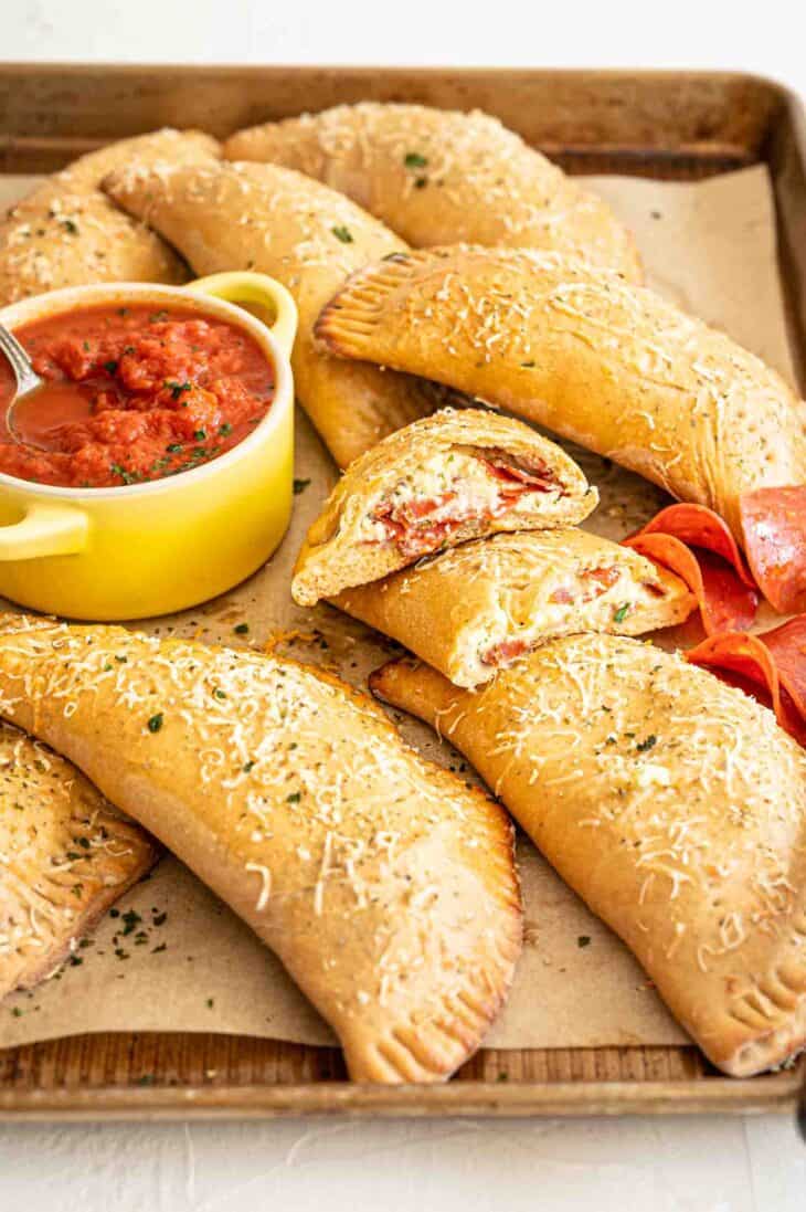 The BEST Pepperoni Calzones - Thriving Home