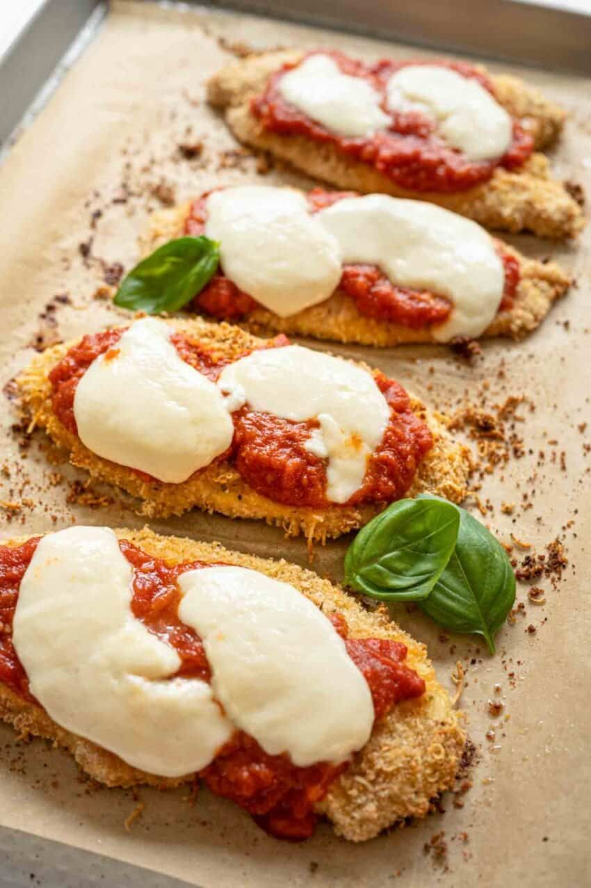 Easy Baked Chicken Parmesan - Thriving Home