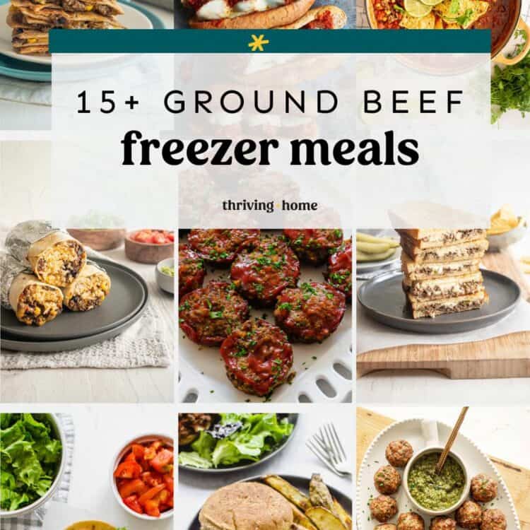 freezer meals made with ground beef as the main ingredient.