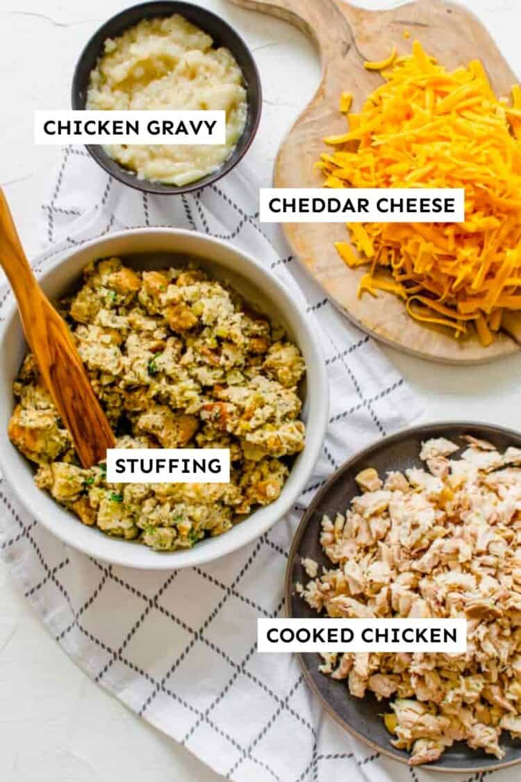 Chicken and Stuffing Casserole (4 Ingredients) - Thriving Home