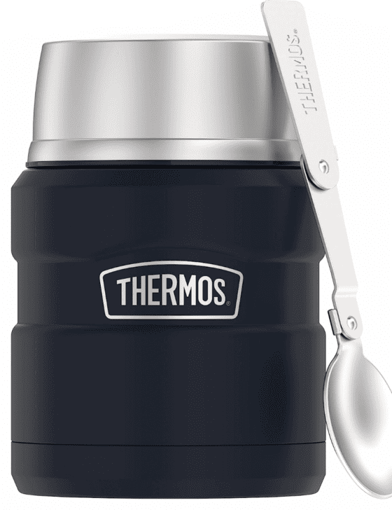 A black Thermos