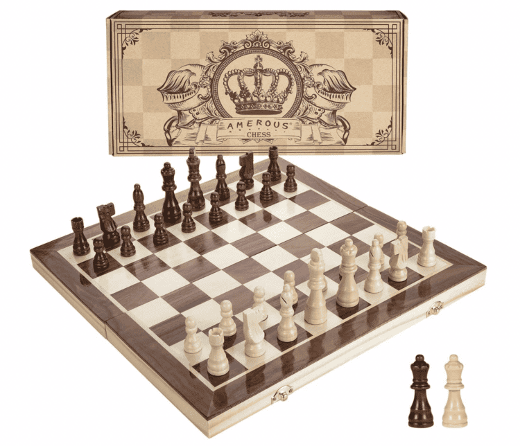 Wooden chess board.