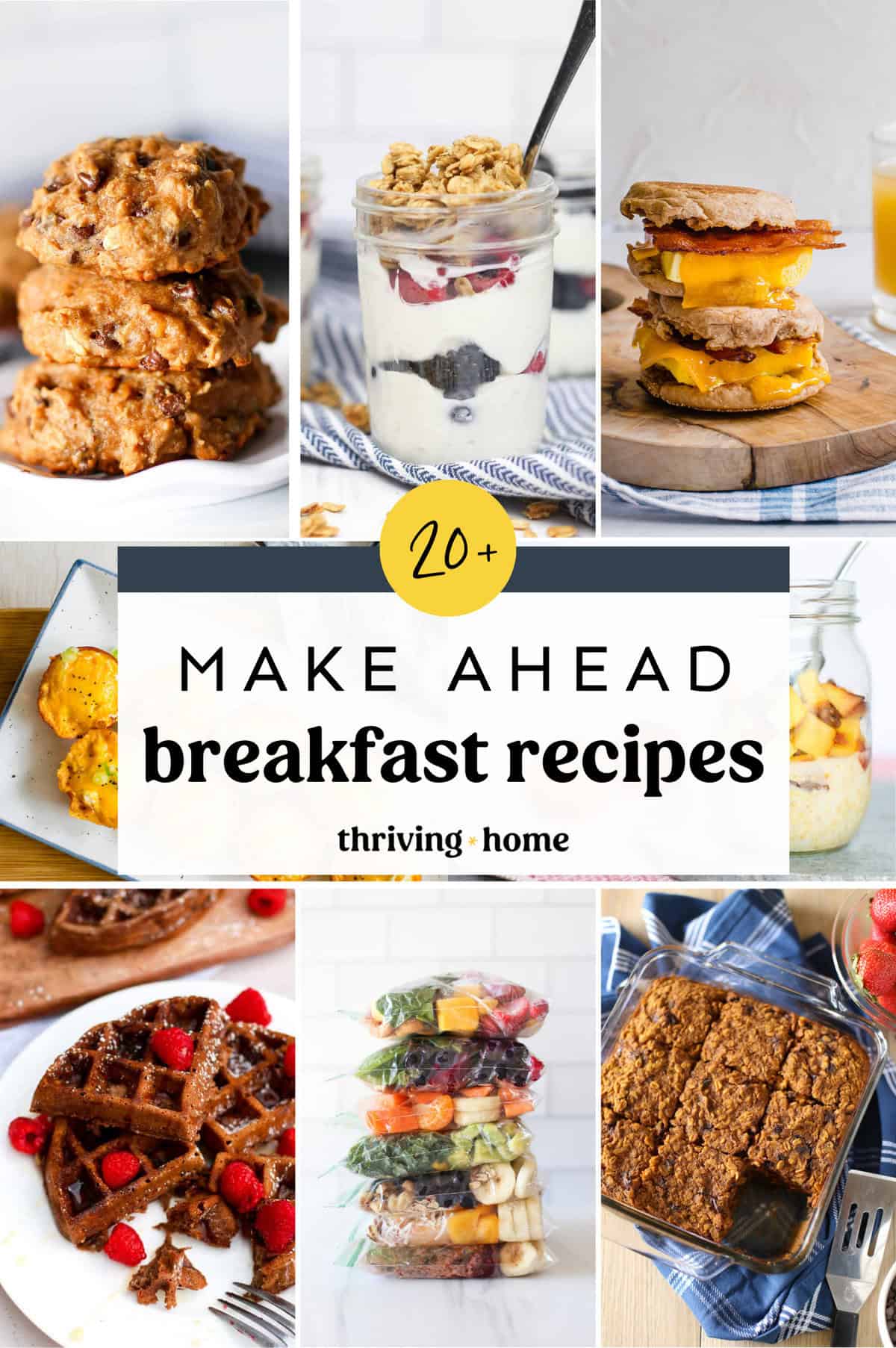 20+ make ahead breakfast ideas collage image. 