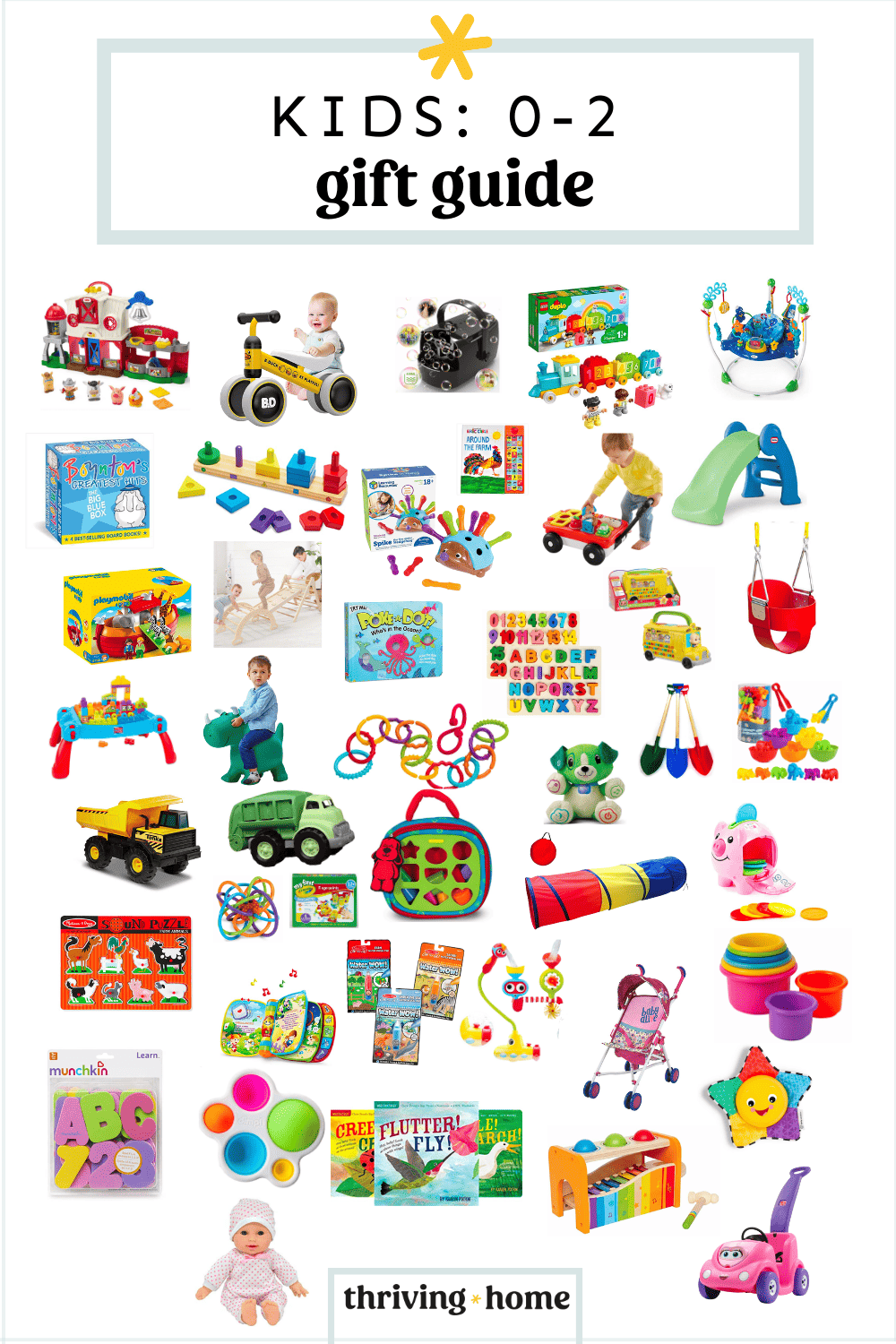 Gift guide for 0-2 year olds. 