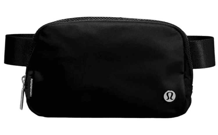 Lululemon belt bag in black.