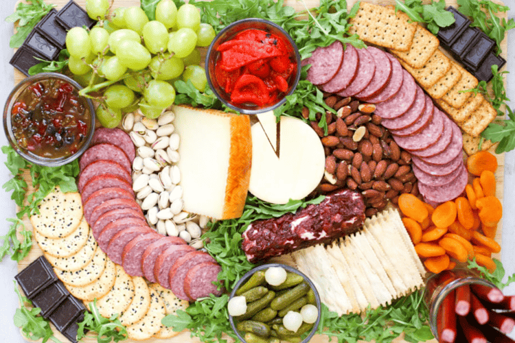 A simple charcuterie board.