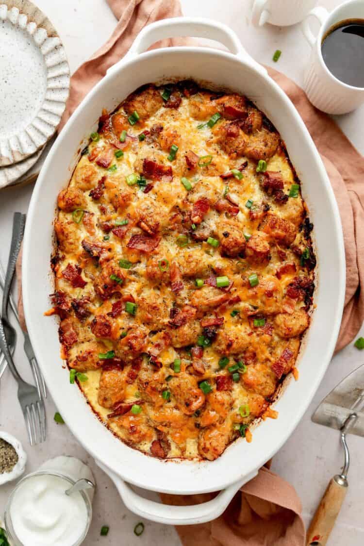 Tater tot breakfast casserole.