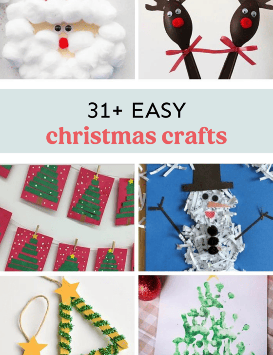 Collage image of Christmas Crafts for kids.
