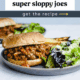 Sloppy Joe sandwich on a plate with a side salad.