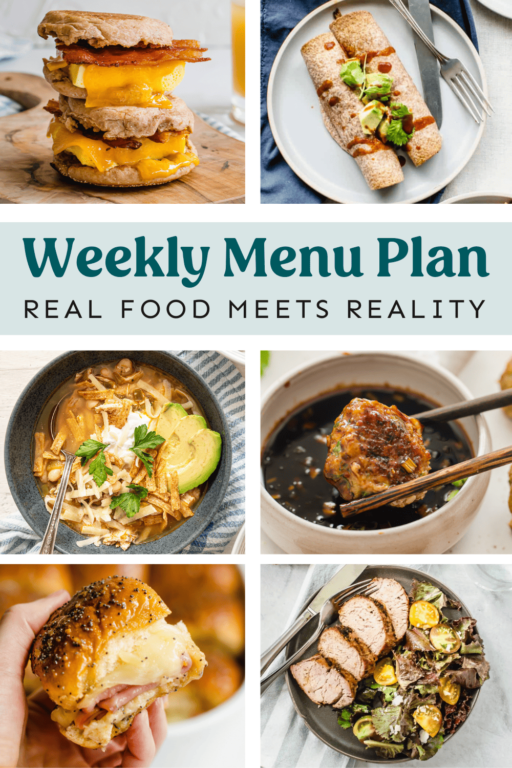 Collage of meals on the menu plan for the week.