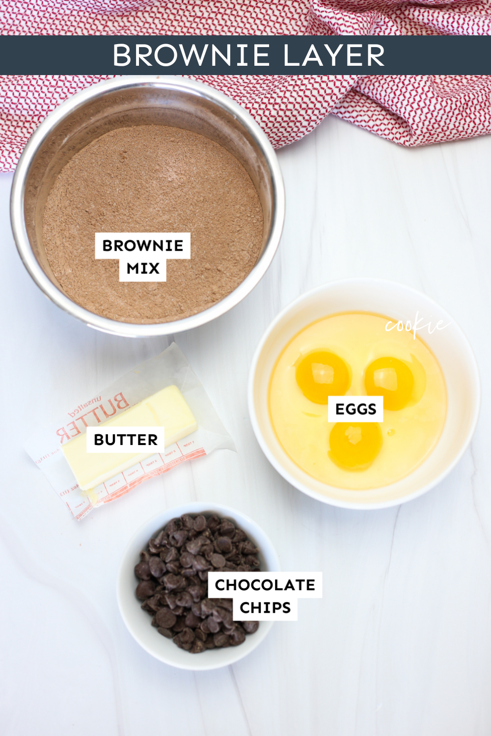 Ingredients for brownie mix.