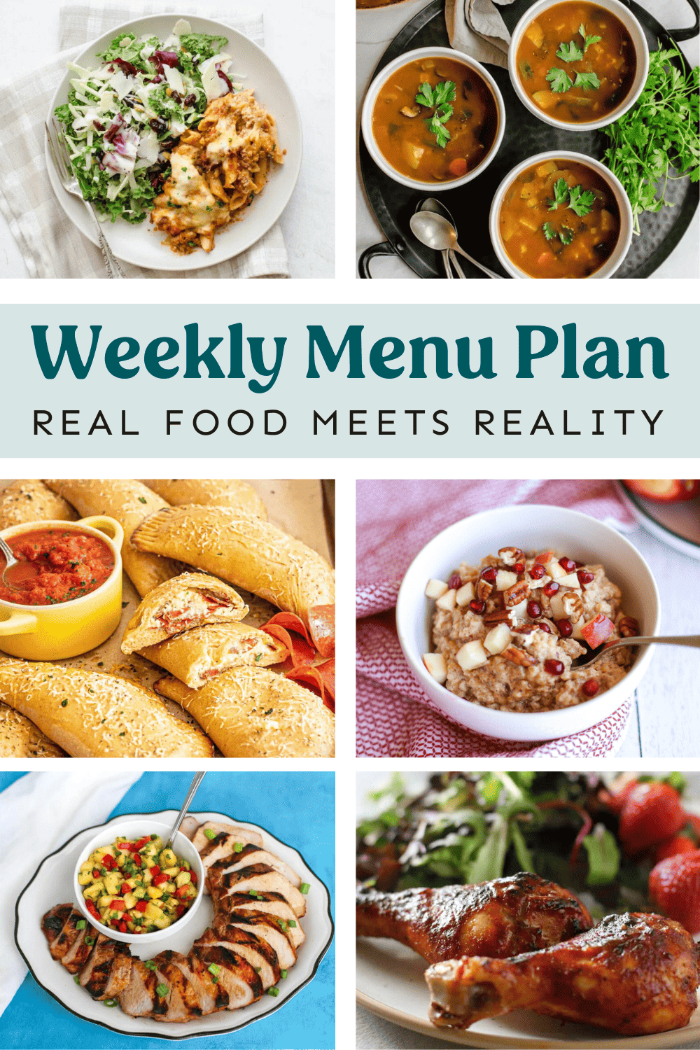Collage of meals on the menu plan.