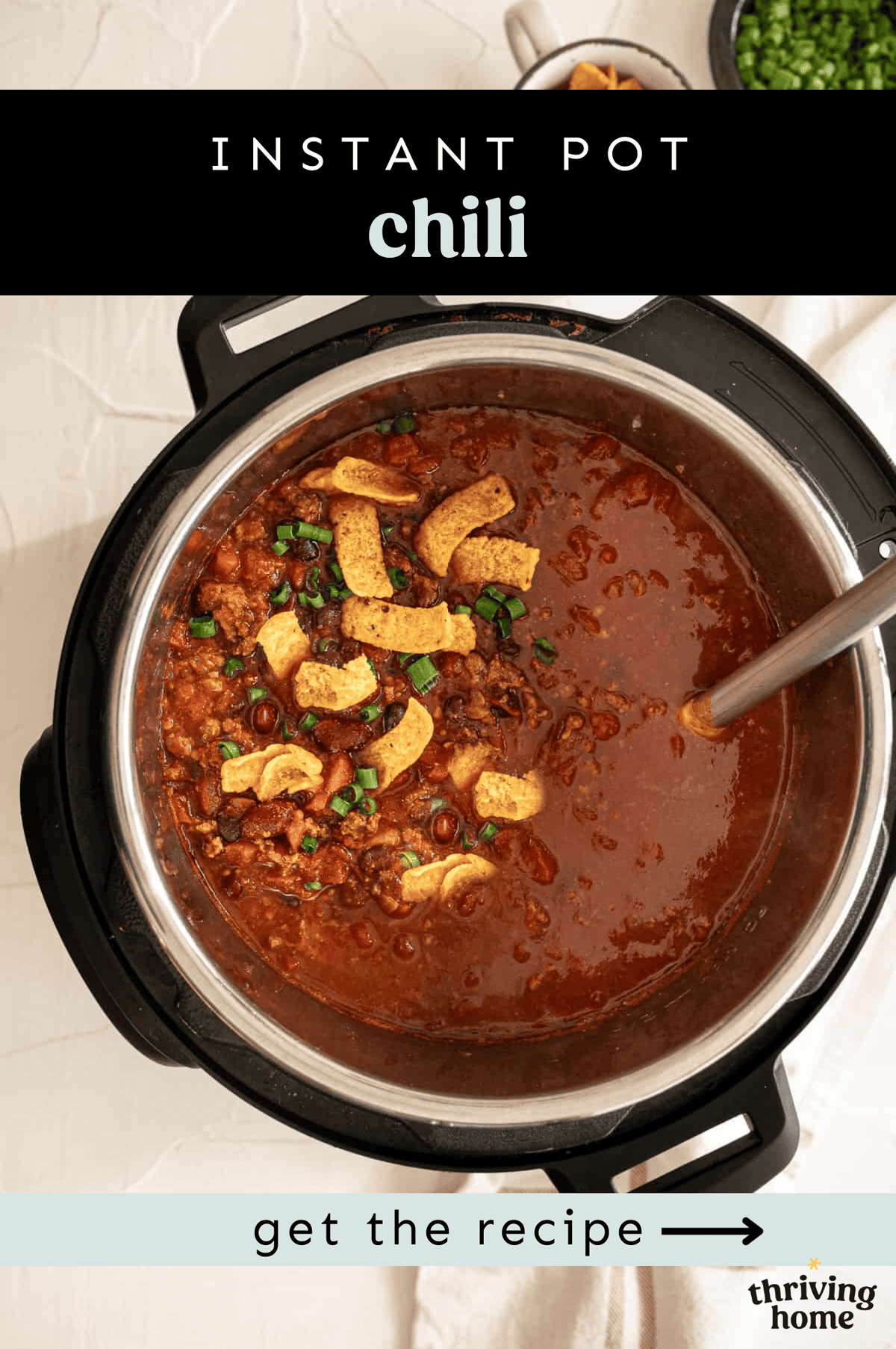 Instant pot chili being served with Fritos.