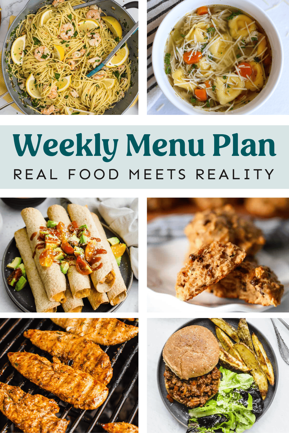 Collage of meal plan photos.
