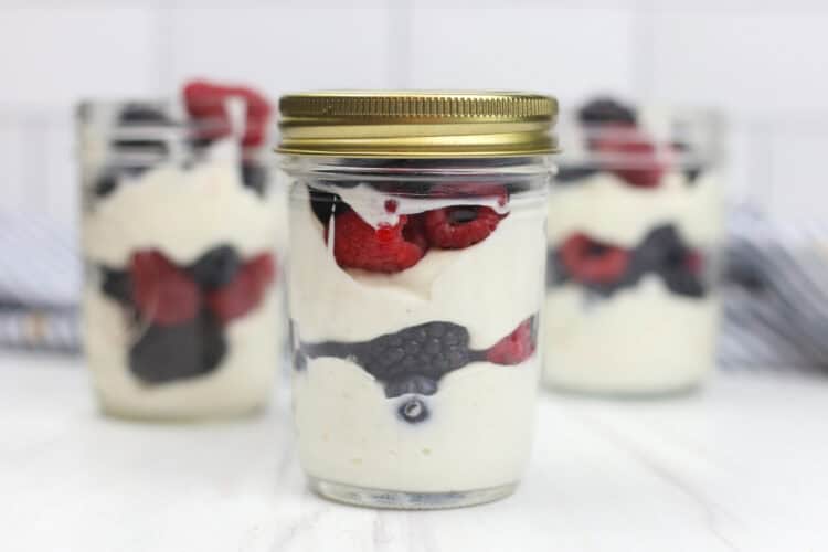 Make ahead yogurt parfait in a mason jar with lid.