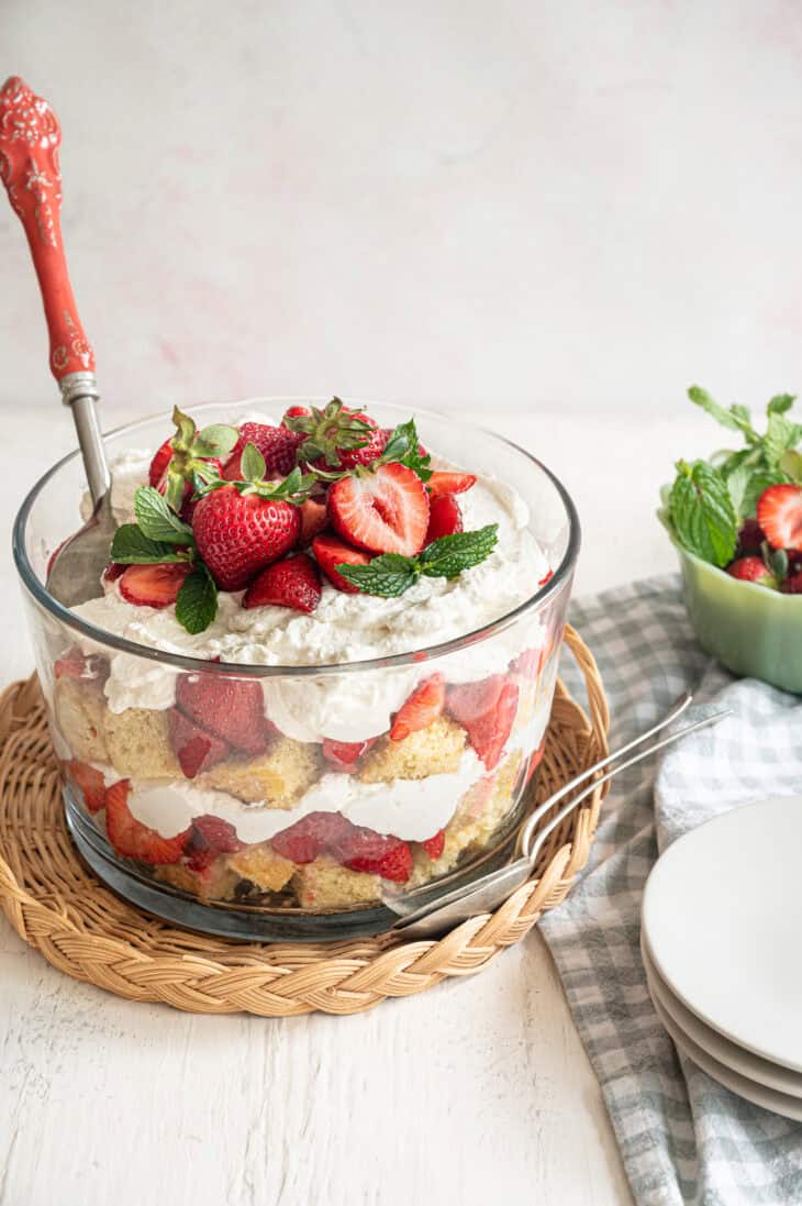 Homemade Strawberry Shortcake Trifle - Thriving Home