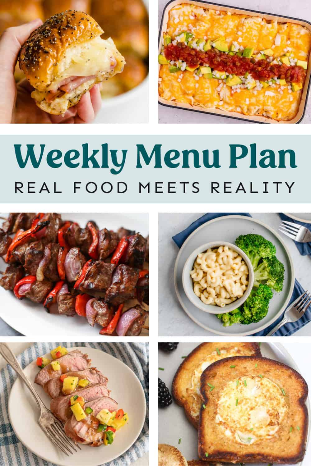 Collage of meals on the menu plan this week.