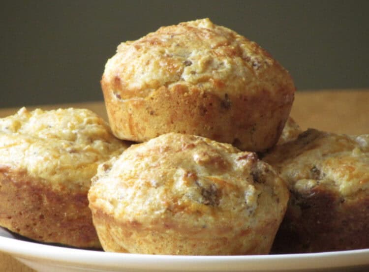 savory breakfast muffins with sausage.