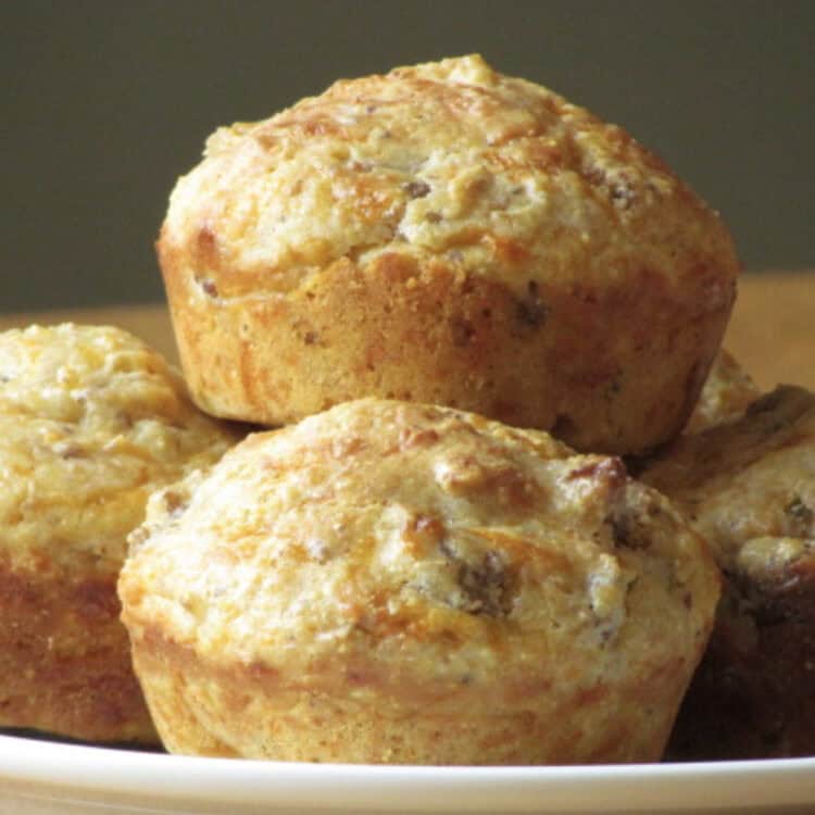 savory breakfast muffins with sausage.