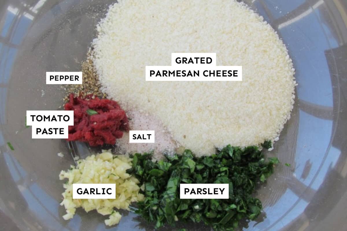 Ingredients for Italian Sliders measured out and labeled.