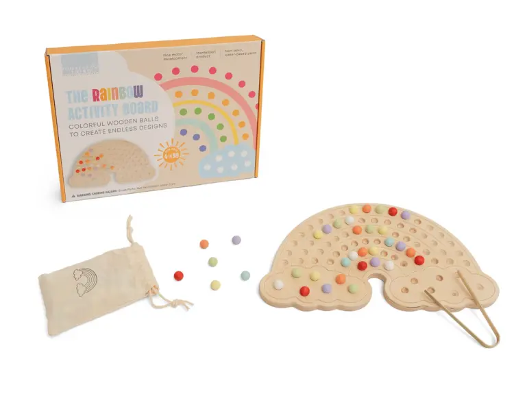 The Rainbow Activity Board toy from Blueberry and Third.