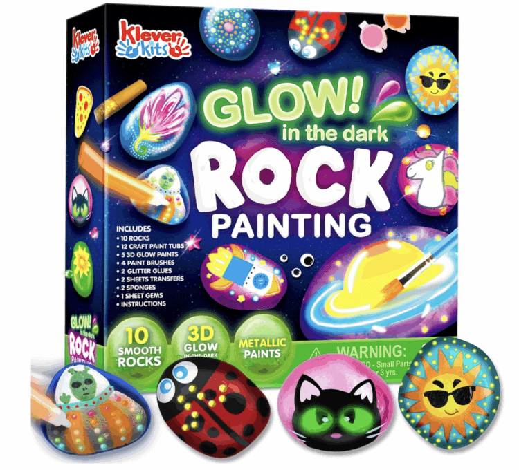 Glow in the dark rock painting kit.
