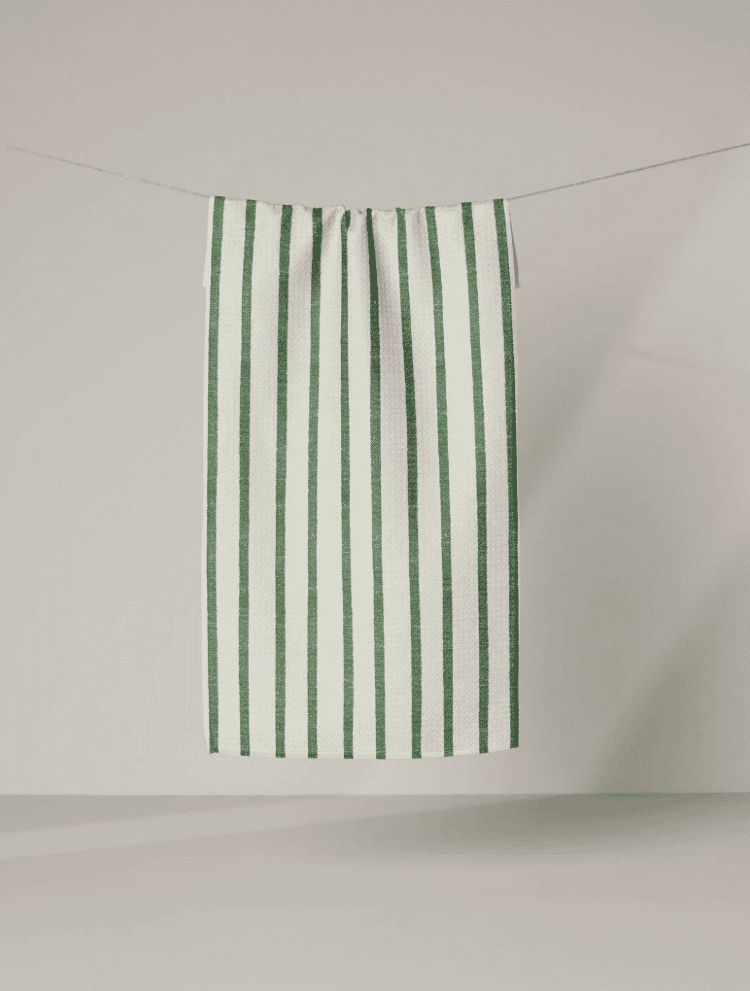Green and white Geometry Towel