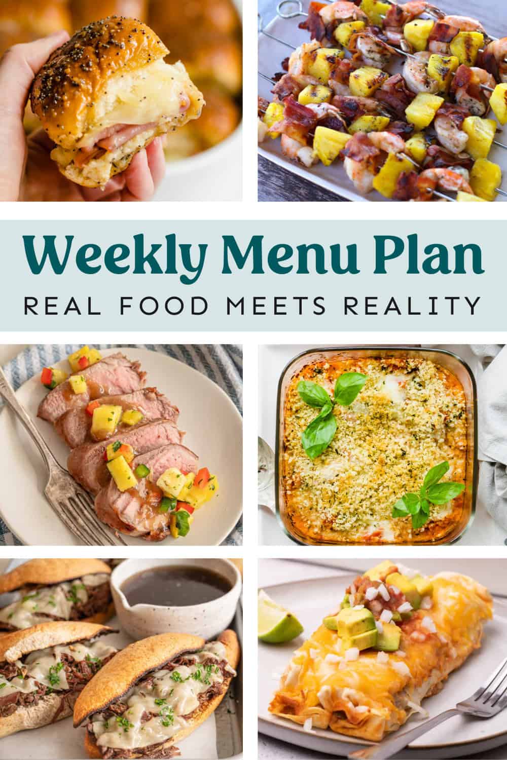 Collage of recipes on the meal plan.