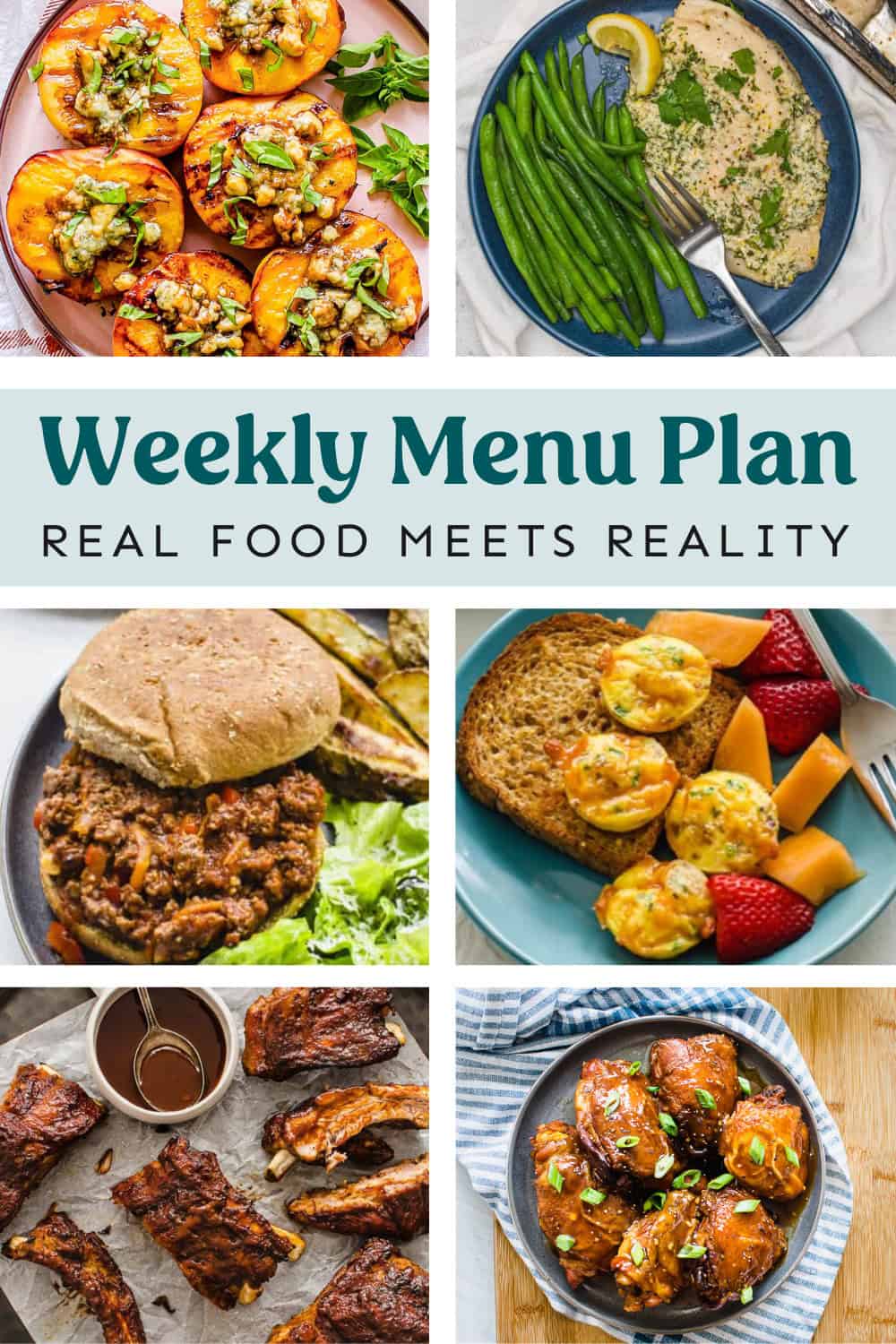 Collage of photos from weekly meal plan.