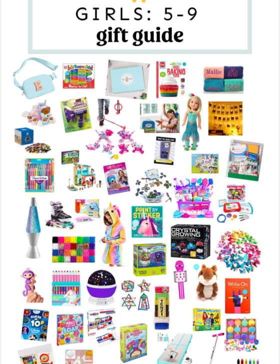 Gift ideas for elementary girls ages 5 through 9.