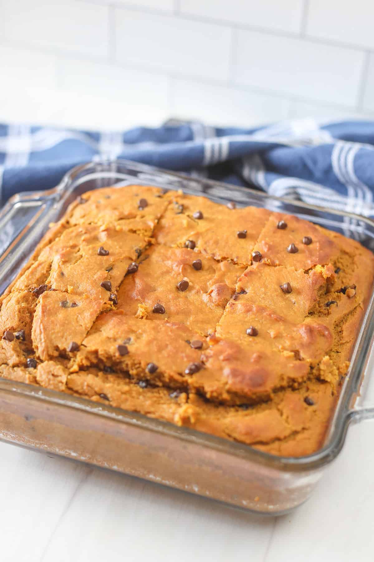 Banana breakfast cake straight from the oven.